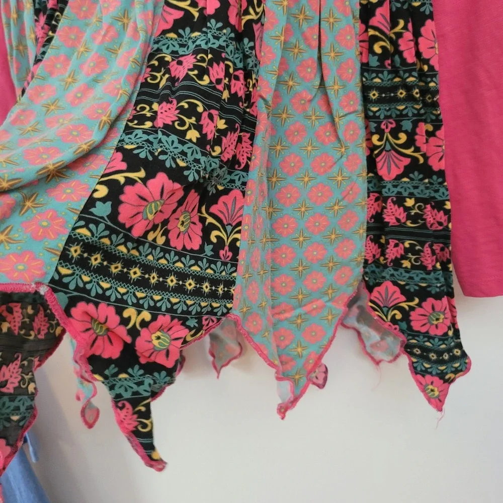 Matilda Jane Lot of 2 Size 6 Long‎ Sleeve Dresses Pink Floral Handkerchief Hem